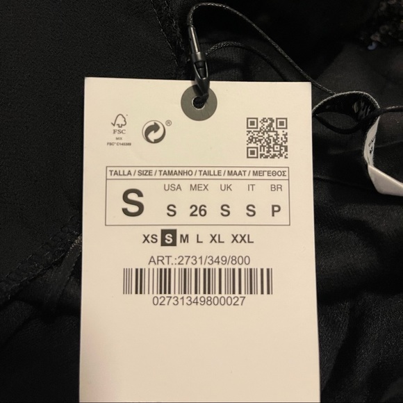 NWT ZARA Sequin Wrap Dress Black Blogger's Favorite - Picture 4 of 4